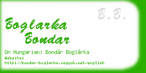 boglarka bondar business card